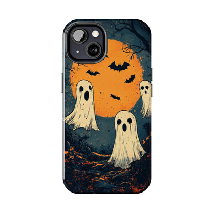 Haunted Ghosts & Full Moon iPhone Case – Spooky Halloween Design