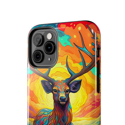 Vibrant Stag in Bloom – iPhone Case