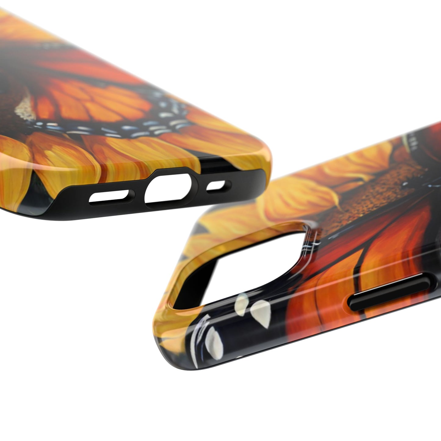 Monarch Butterfly & Sunflower Art – iPhone Case