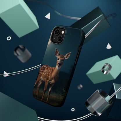 MagSafe-Compatible iPhone Case – Mystic Fawn Under the Moonlit Sky