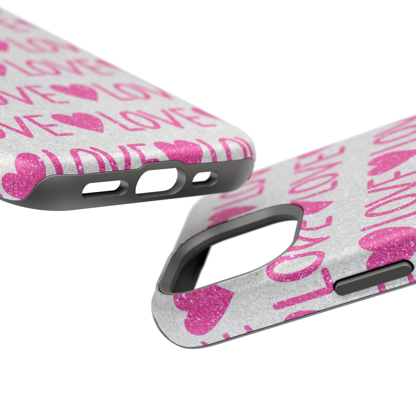 Pink Glitter Love Pattern – MagSafe iPhone Case