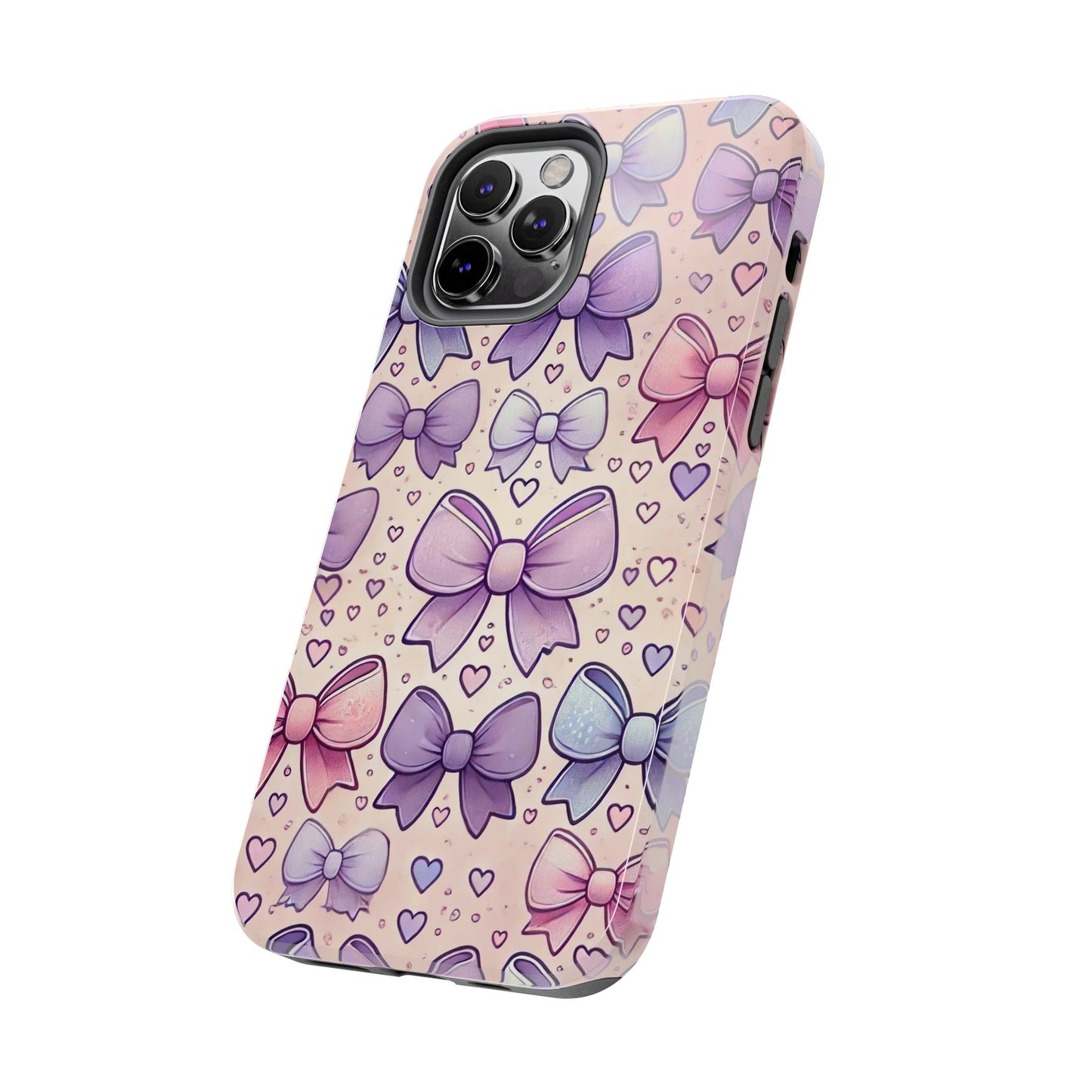 Pastel Bow iPhone Case - Cute Girly Pattern Protective Cover