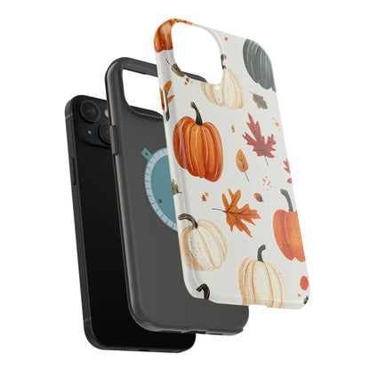 Autumn Pumpkin MagSafe iPhone Case – Fall Leaves and Harvest Design