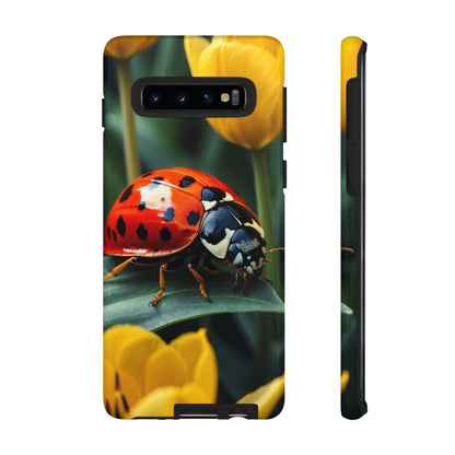 Samsung Galaxy Case: Vibrant Ladybug Amidst a Lush Yellow Flower Garden