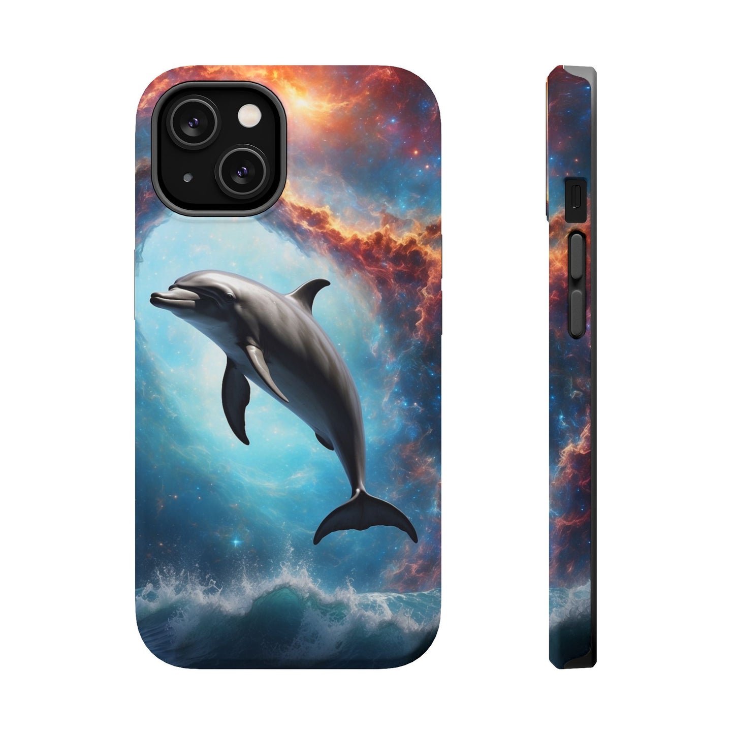 Cosmic Dolphin Space Vibes - MagSafe-Compatible Case