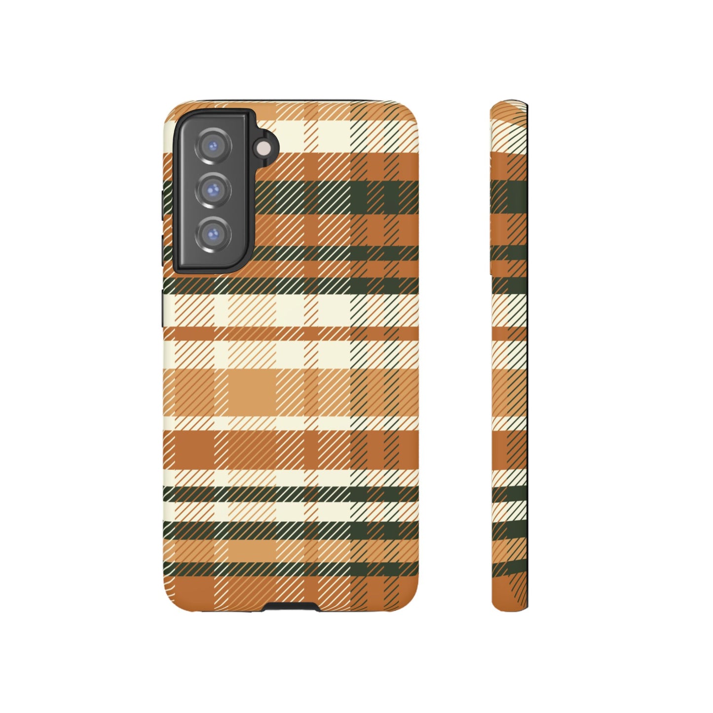 Samsung Galaxy Case - Pumpkin Spice Plaid Design