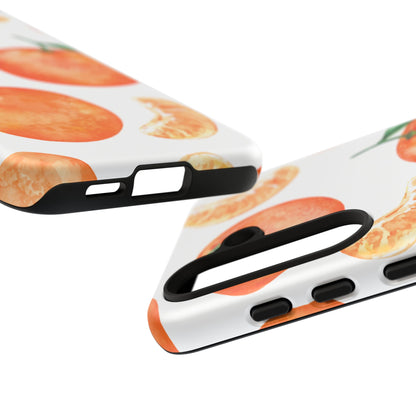 Tangerine Dreams Tough Samsung Galaxy Case – Watercolor Orange Design, Shockproof Dual Protection