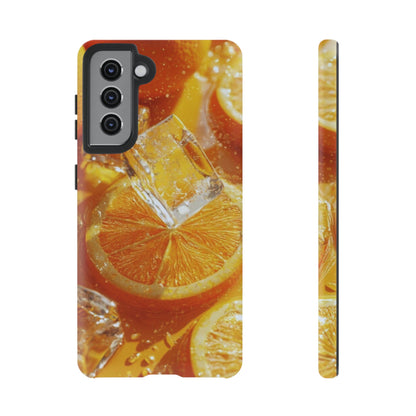 Citrus Orange Splash Samsung Galaxy Case – Dual-Layer Tough Protection, Vibrant Summer Design