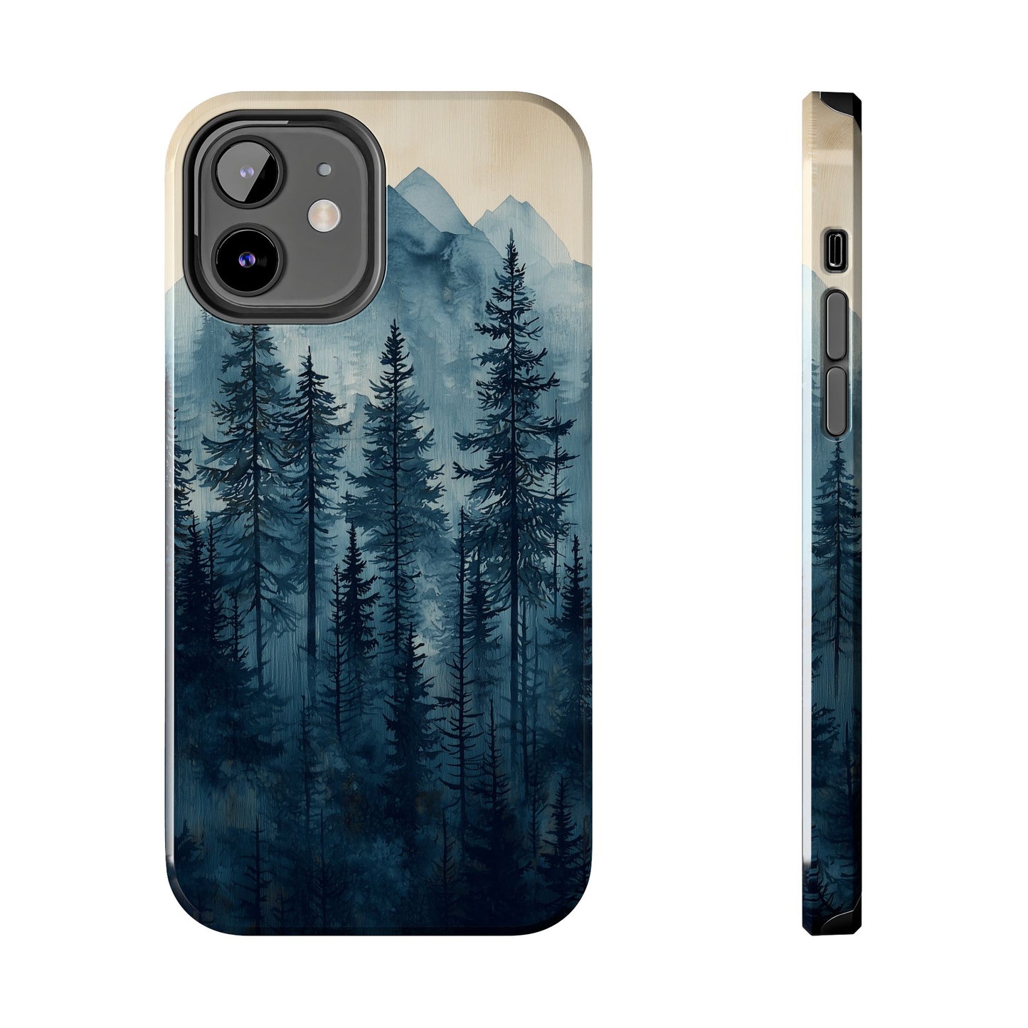 Misty Forest iPhone Case - Nature-Inspired Mountain Scene Protective Cover