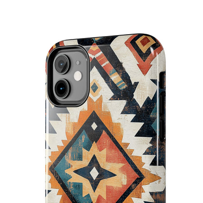 Vintage Southwestern Diamond Tough iPhone Case – Rustic Tribal Design, Dual - Layer Protection - BOGO Cases