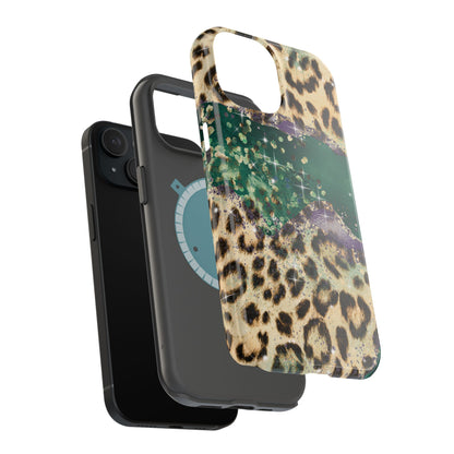 Emerald Glitter Leopard Print - MagSafe iPhone Series Case