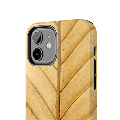 Golden Leaf Texture iPhone Case – Minimal Nature Design