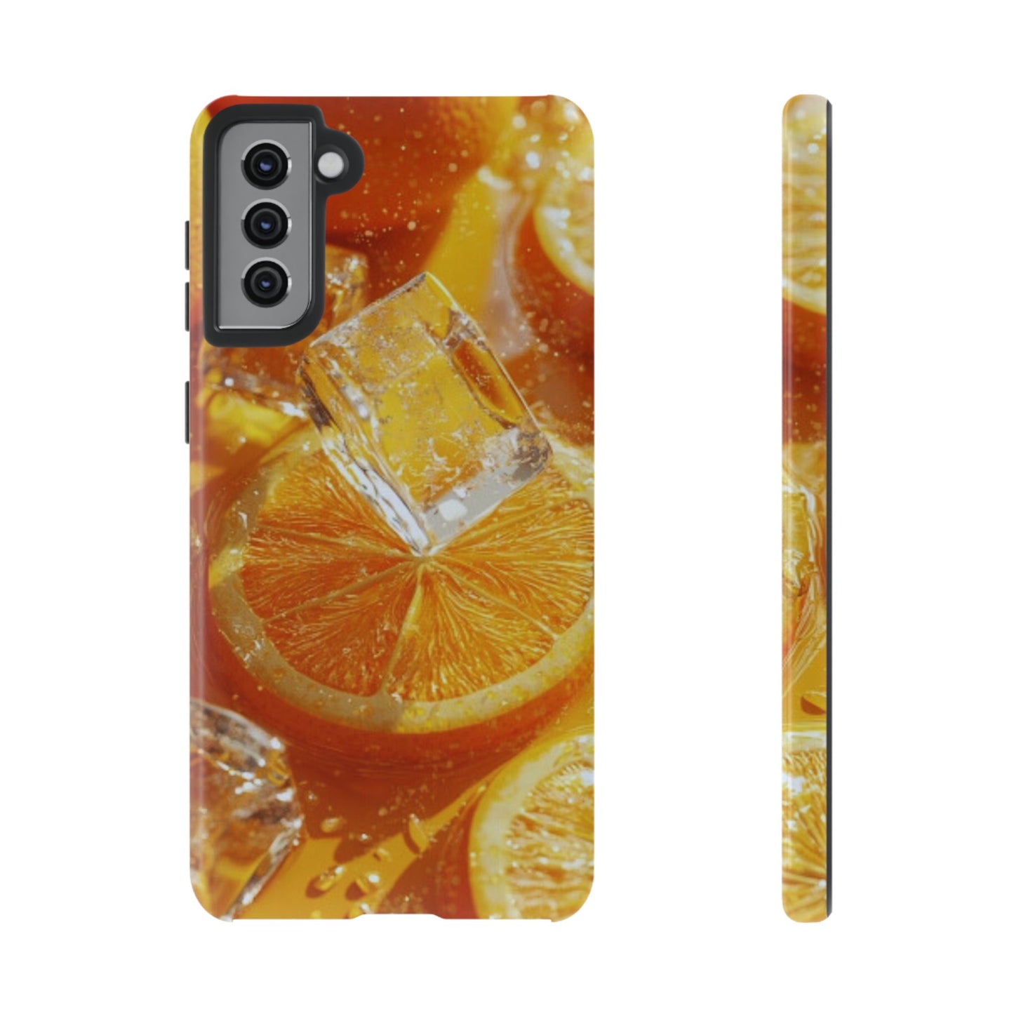 Citrus Orange Splash Samsung Galaxy Case – Dual-Layer Tough Protection, Vibrant Summer Design