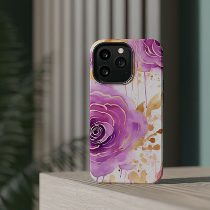 Radiant Purple & Gold Floral - MagSafe iPhone Series Case