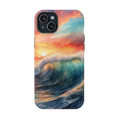 Ocean Wave Sunset MagSafe iPhone Case – Coastal Vibes Design