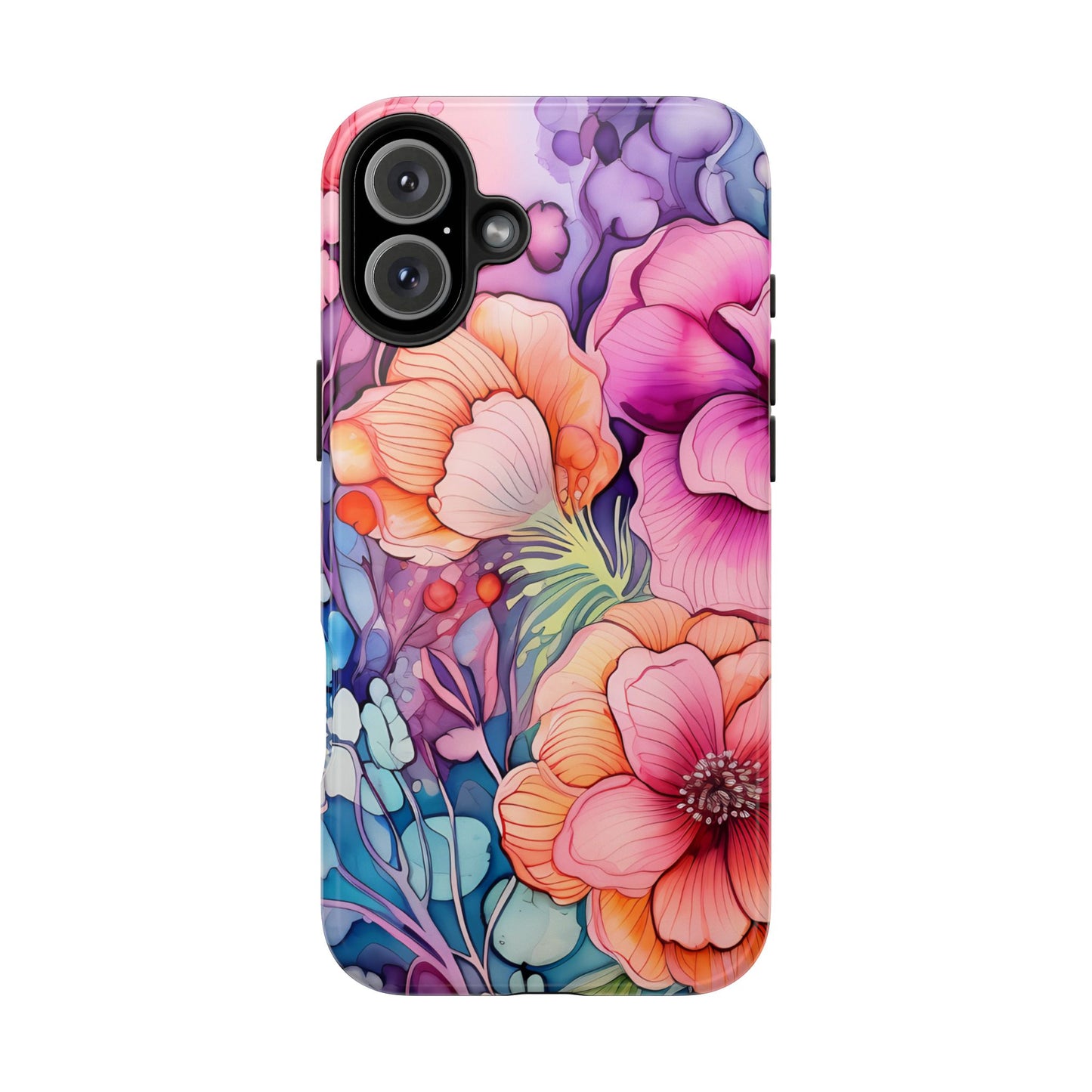 Bright Watercolor Floral Splash iPhone Series Case – Bold Artistic Design