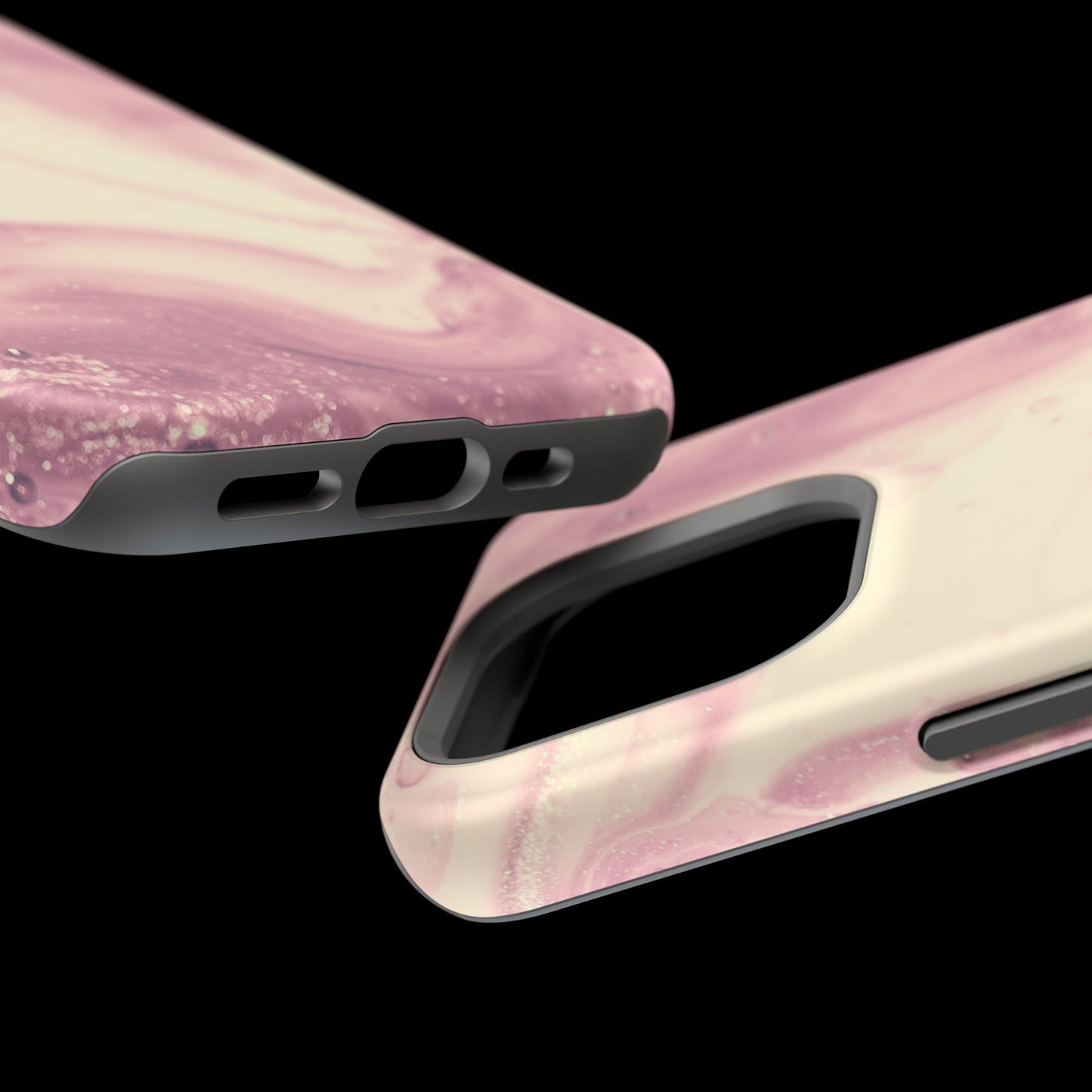 Blush Marble Glow – MagSafe Case with Pink & Rose Gold Marble Design