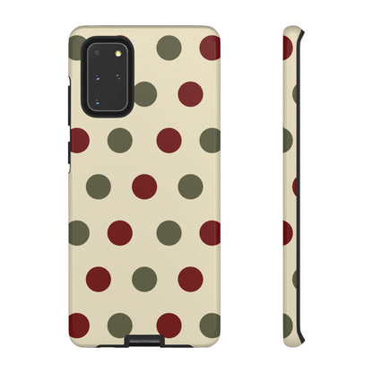 Red & Green Polka Dots on Cream – Samsung Galaxy Case