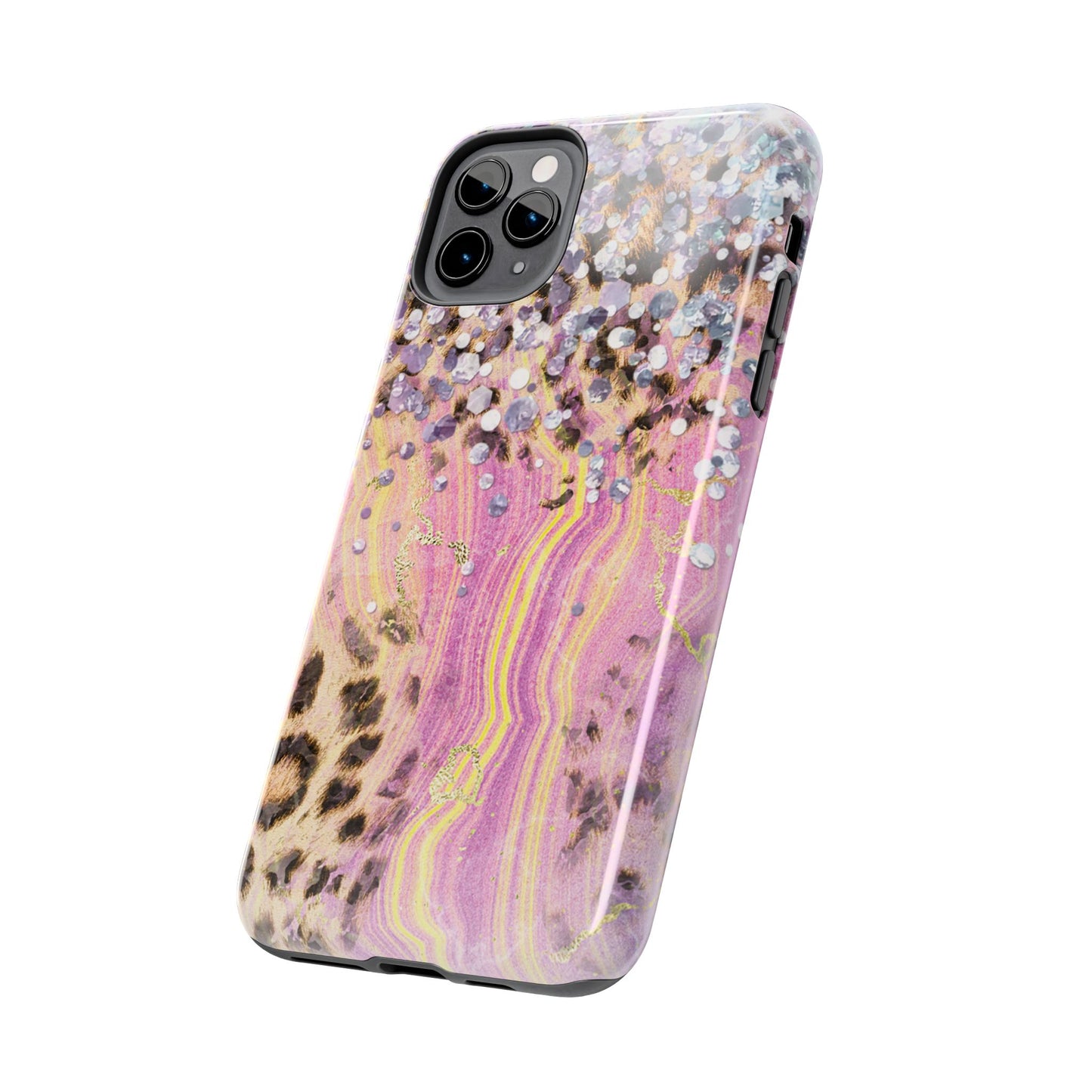 Crystal Glam Leopard - iPhone Series Case with Glitter and Gem Accents