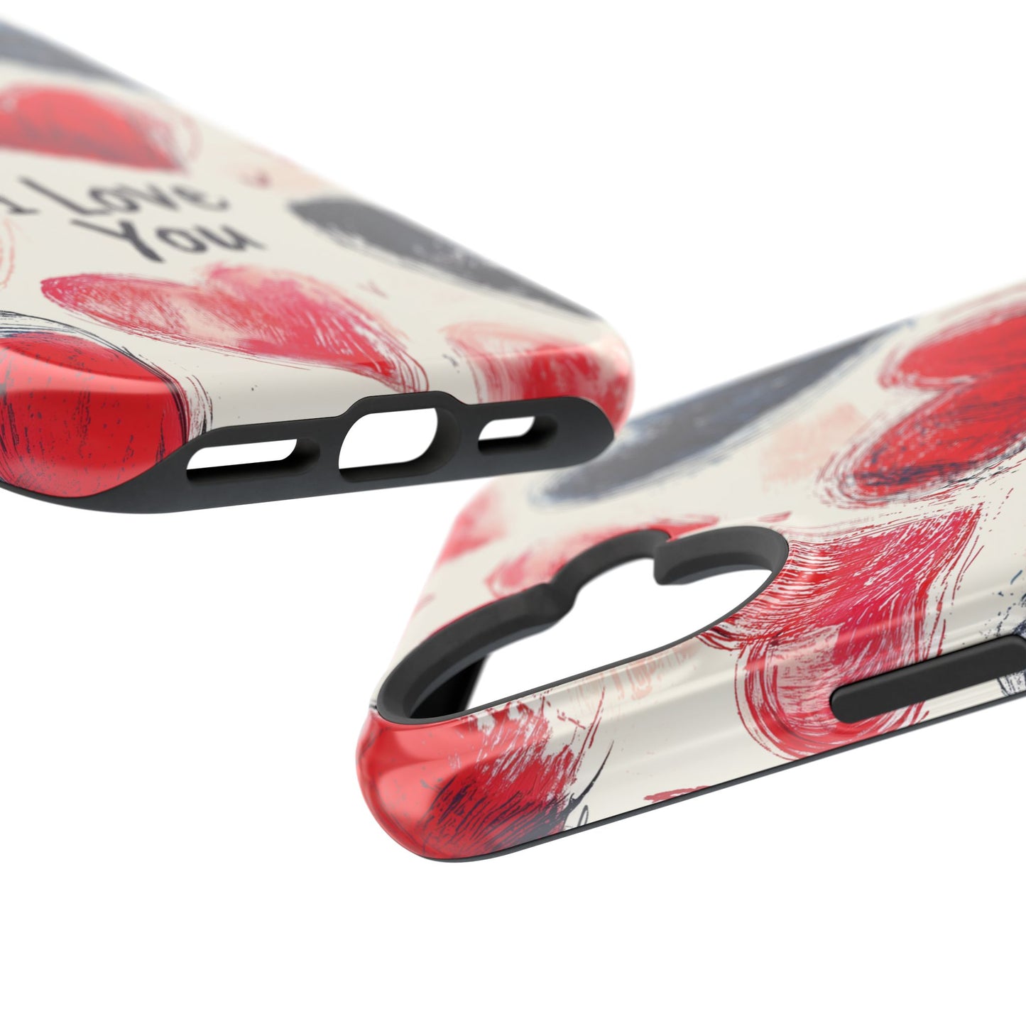 Brushstroke Hearts of Love "I Love You" - MagSafe Compatible Case