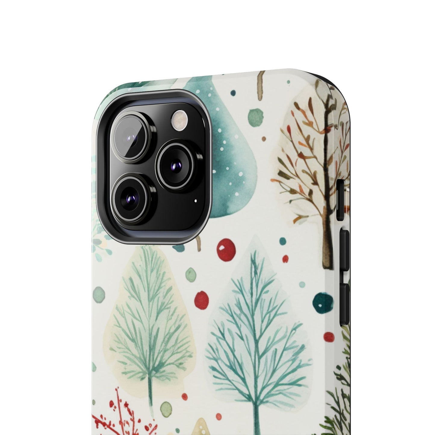 Watercolor Winter Trees iPhone Case – Nature-Inspired, Holiday Theme Protective Cover