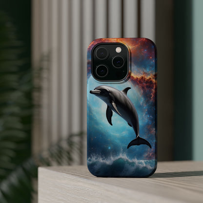 Cosmic Dolphin Space Vibes - MagSafe-Compatible Case