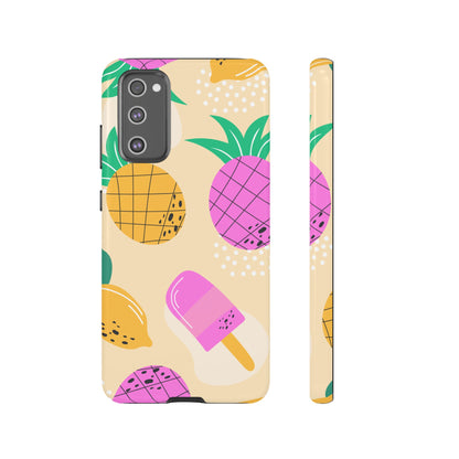 Tropical Pop Samsung Galaxy Case – Fun Pineapple & Lemon Design with Vibrant Summery Colors