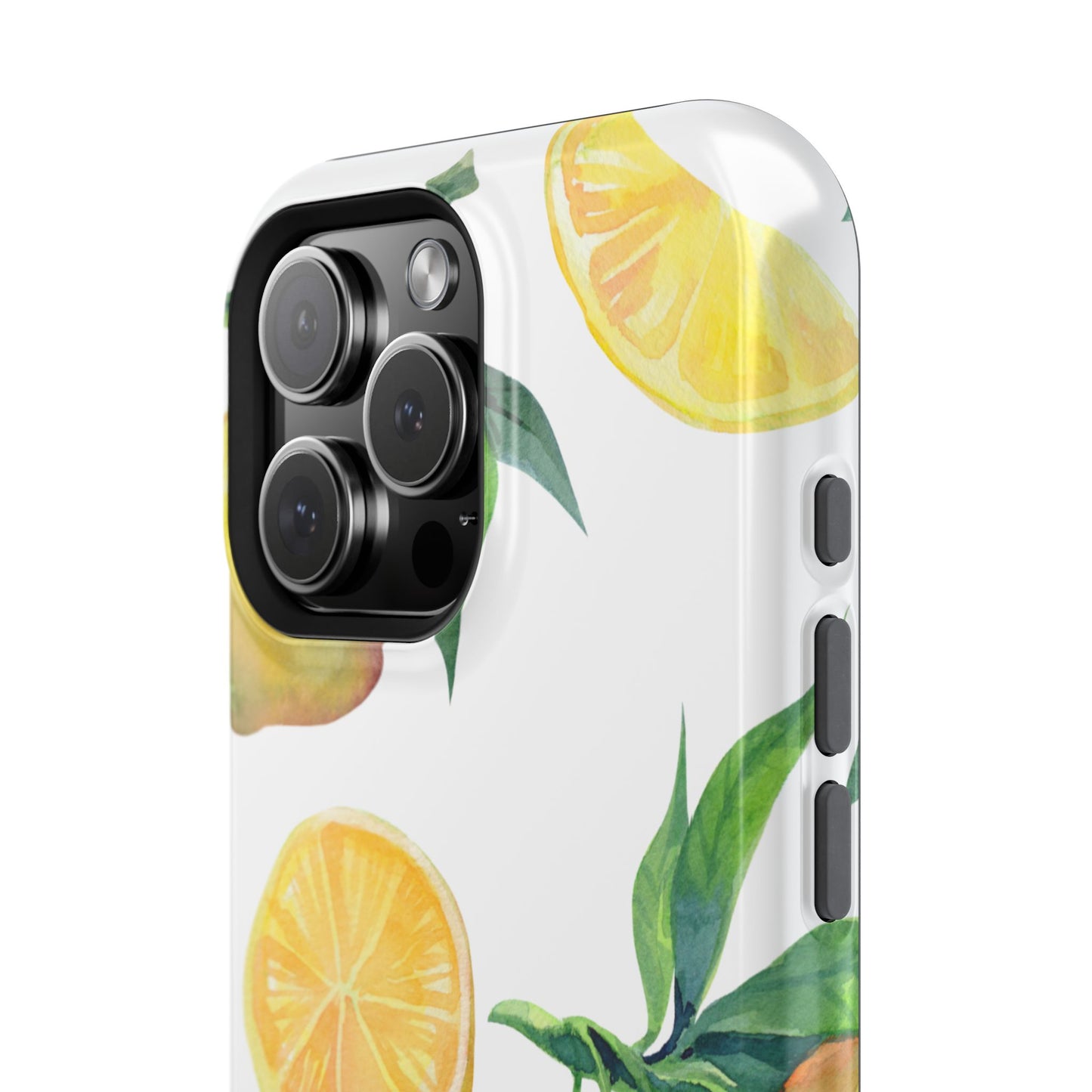 Lemon Grove Watercolor Tough MagSafe iPhone Case – Fresh Citrus Design, Dual-Layer Protection