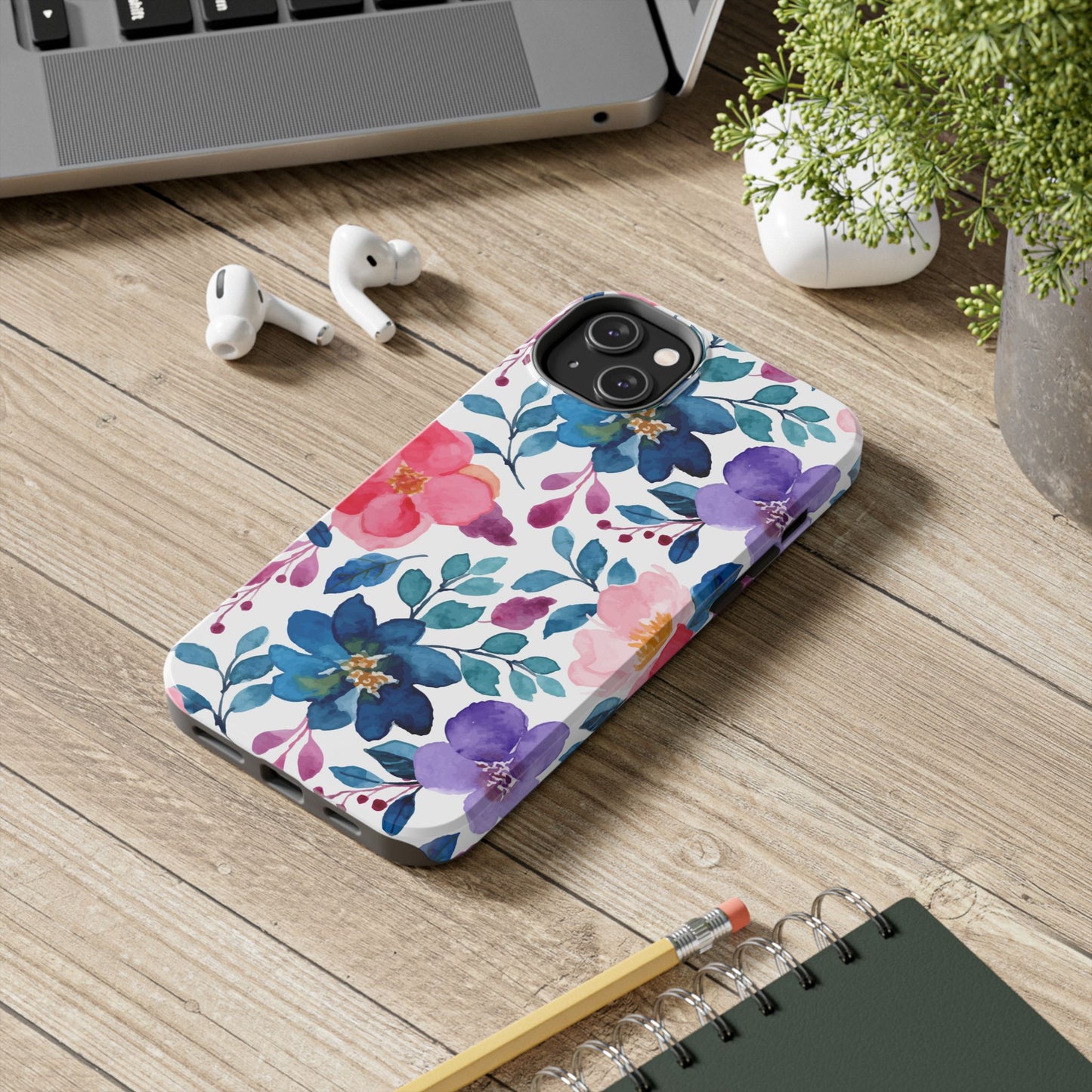 Mystic Bloom – iPhone Case with Elegant Watercolor Floral Design