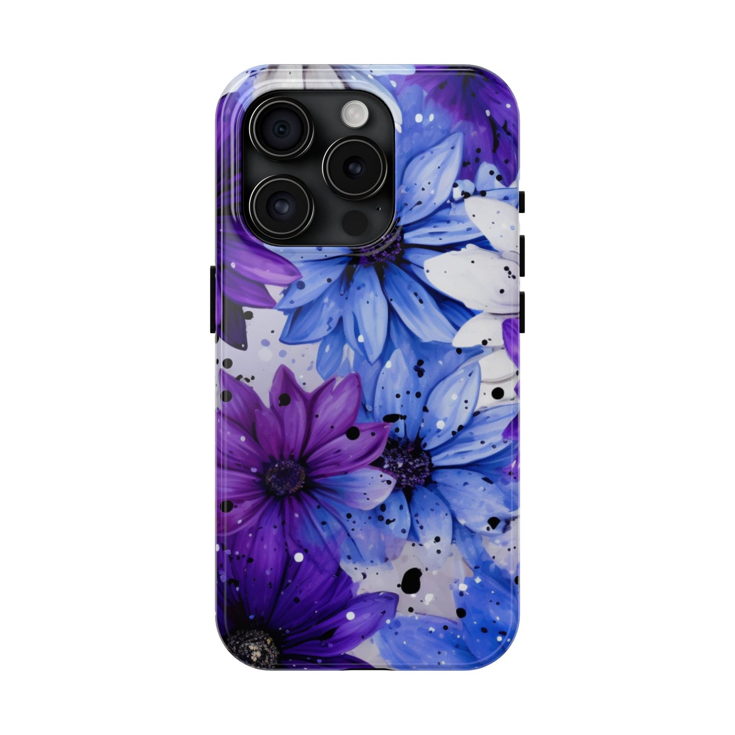 Vibrant Purple & Blue Floral Splash - iPhone Series Case