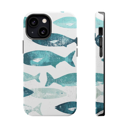 Vintage Blue Fish Print - MagSafe iPhone Series Case