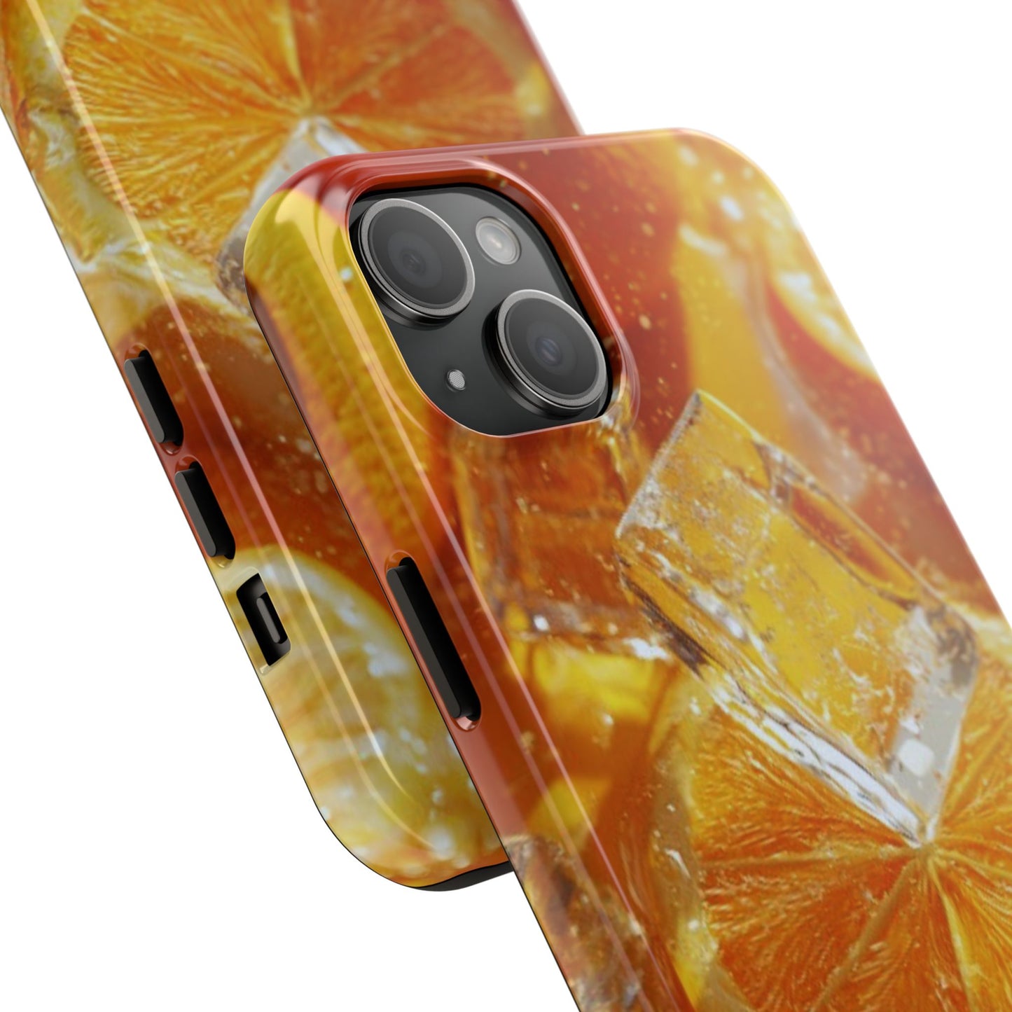 Citrus Orange Splash iPhone Case – Dual-Layer Tough Protection, Vibrant Summer Design