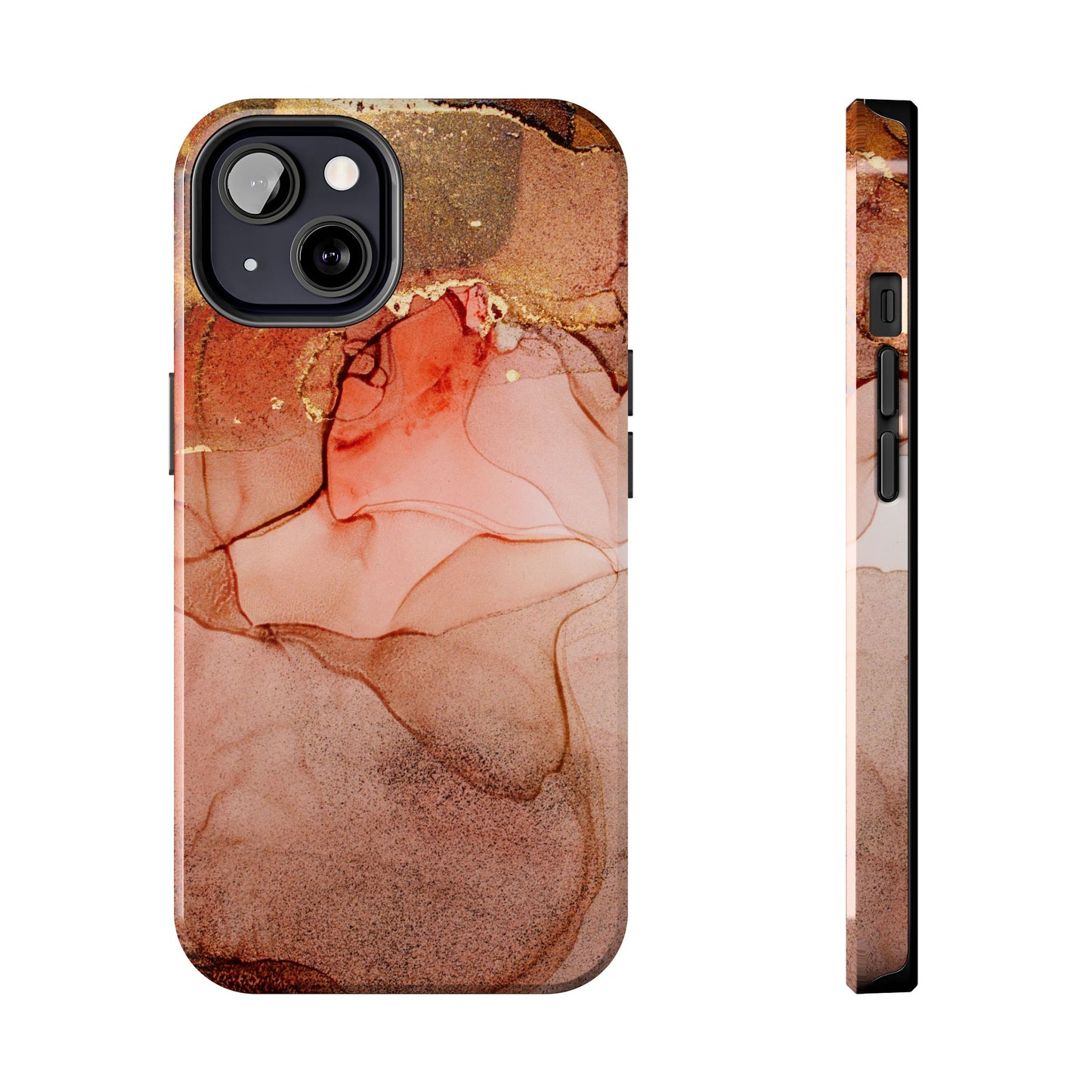 Ruby Red Marble Samsung Galaxy Case - Elegant Red Marble with Gold Accents