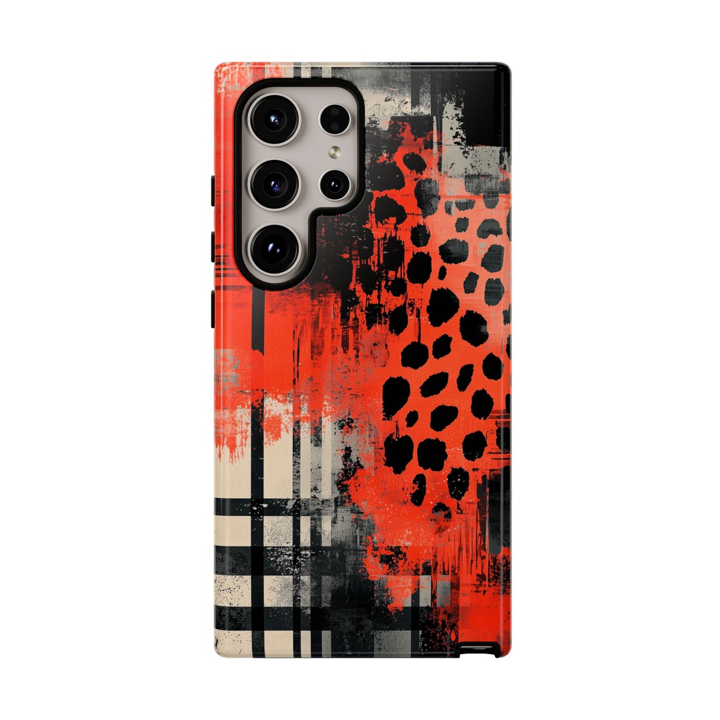 Cheetah Plaid Case – Red & Black Pattern