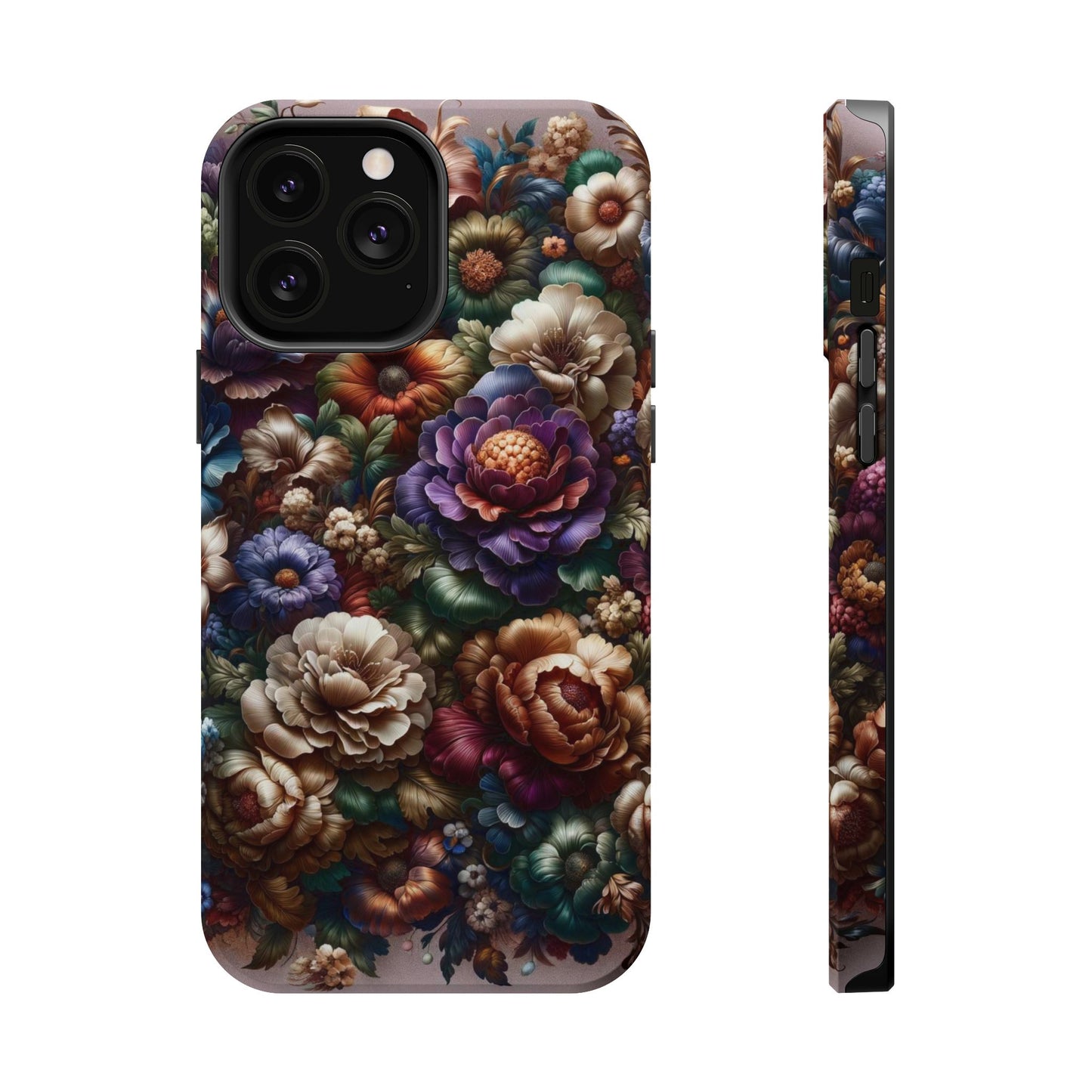 Floral Elegance MagSafe Compatible iPhone Case – Protective Dual-Layer Design with Vibrant Full-Wrap Print