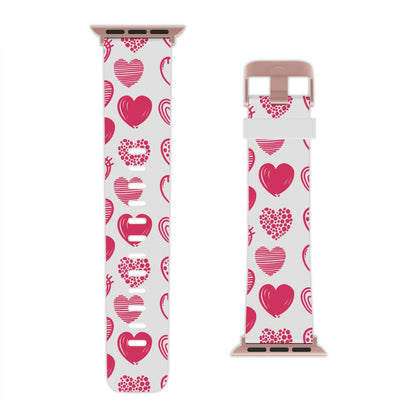 Funky Pink Hearts Apple Watch Band