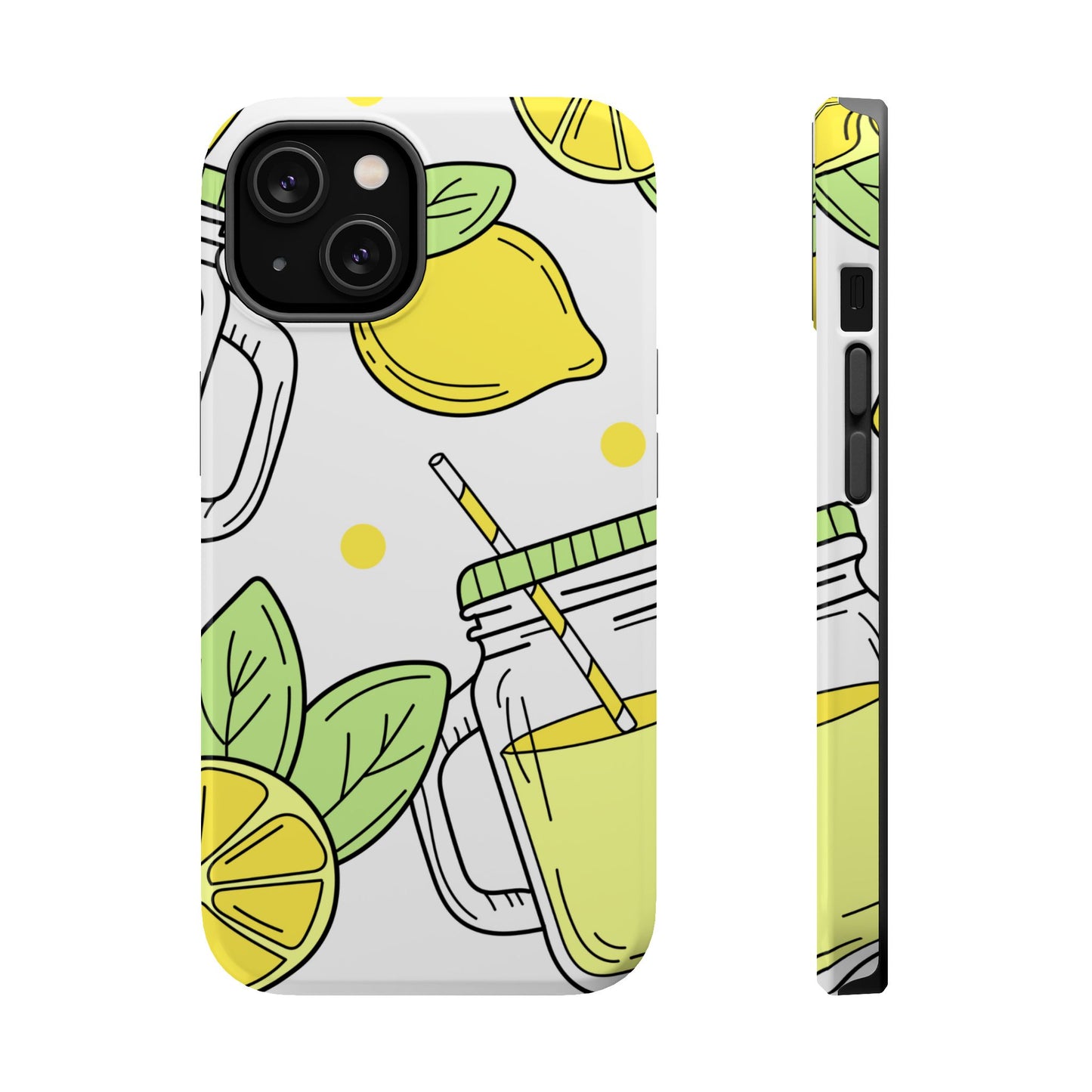 Lemonade Love Tough MagSafe iPhone Case – Fun Lemon Mason Jar Design, Dual-Layer Protection