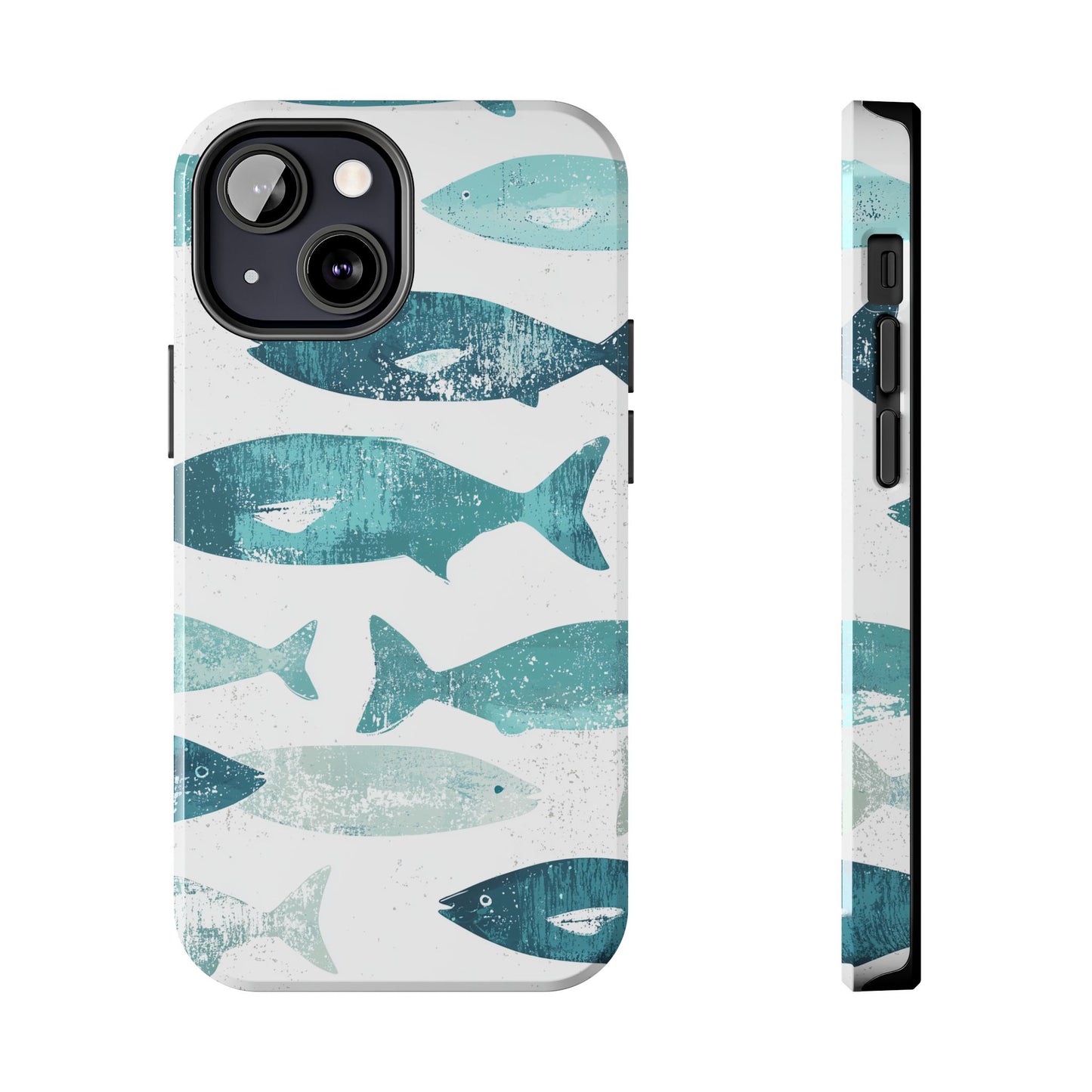 Vintage Blue Fish Print - iPhone Series Case