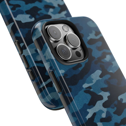 Dark Blue Camouflage – Stylish and Durable iPhone Case for Everyday Use