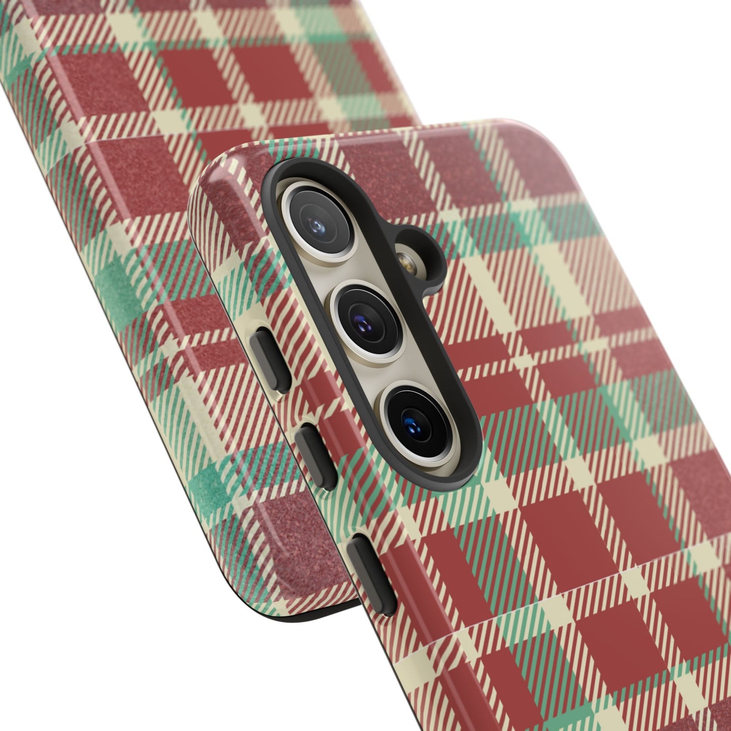 Vintage Plaid in Red & Cream – Samsung Galaxy Case with Timeless Style