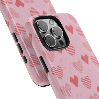 Striped Hearts iPhone Case