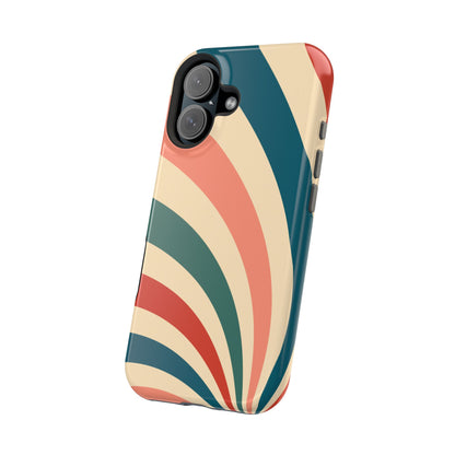 Retro Sunburst Swirl MagSafe iPhone Case – Dual-Layer Protection with Bold 70s Vibes