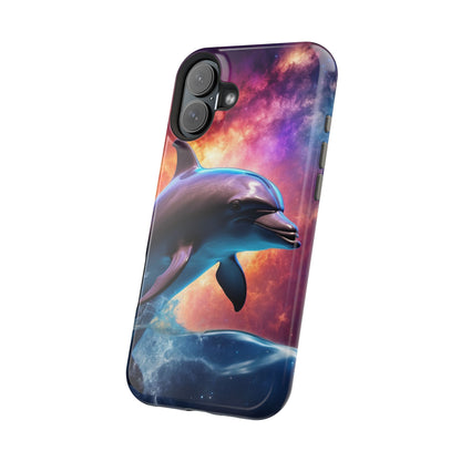 Cosmic Dolphin Galaxy Art - MagSafe-Compatible Case