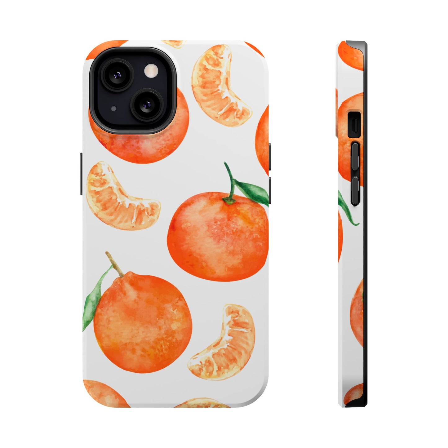 Tangerine Dreams Tough MagSafe iPhone Case – Watercolor Orange Design, Shockproof Dual Protection