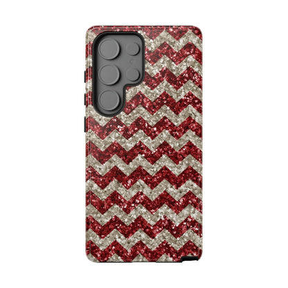 Copy of Sparkling Red & White Chevron – Glitter Illusion Samsung Galaxy Case