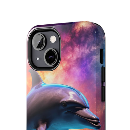 Cosmic Dolphin Galaxy Art - iPhone Case