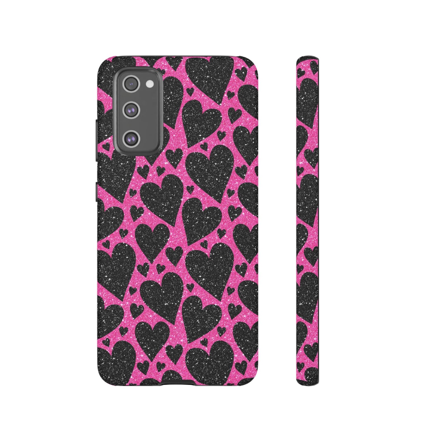 Pink Glitter Hearts Samsung Galaxy Case