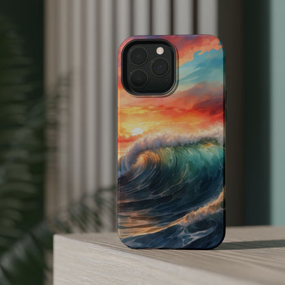 Ocean Wave Sunset MagSafe iPhone Case – Coastal Vibes Design