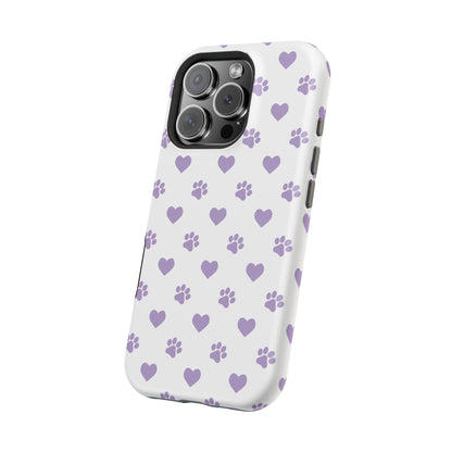 Paw Prints & Hearts – MagSafe iPhone Case with Adorable Pet-Lover Design