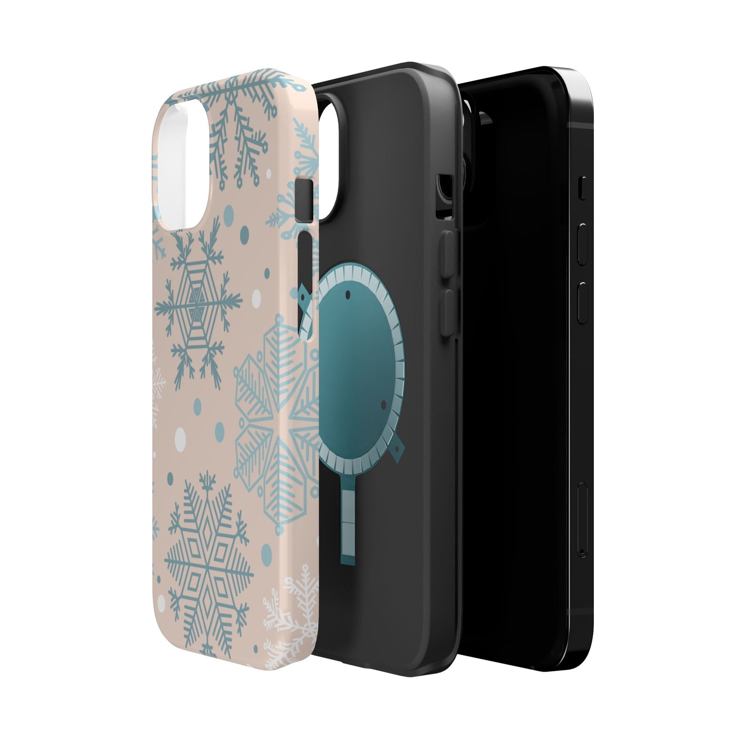 Winter Snowflakes MagSafe iPhone Case – Shockproof, Smooth Matte Finish, Dual-Layer Protection